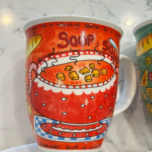 Vintage lot of 4 Soup Mug Cups - Picture 5 of 9